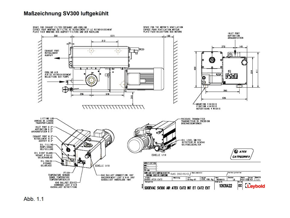 ReNew Leybold SOGEVAC SV300FP